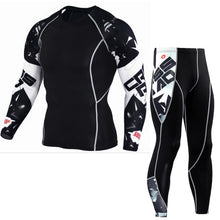 Load image into Gallery viewer, Winter Thermal Underwear Set Men's Sportswear Running Training Warm Base Layer Compression Tights Jogging Suit Men's Gym 2019