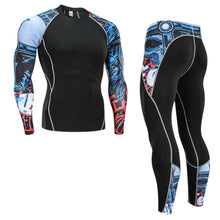 Load image into Gallery viewer, Winter Thermal Underwear Set Men's Sportswear Running Training Warm Base Layer Compression Tights Jogging Suit Men's Gym 2019
